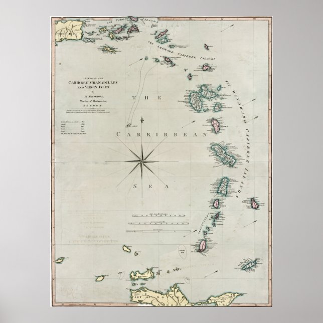 Póster 1789 Caribbean Islands (Frente)