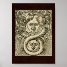 17.º C. Ilustração de alquimia: Sol, Lua e Dragão