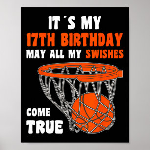 Poster 17 anos Feliz 17.º aniversário Bysketbyll 17.º Bi