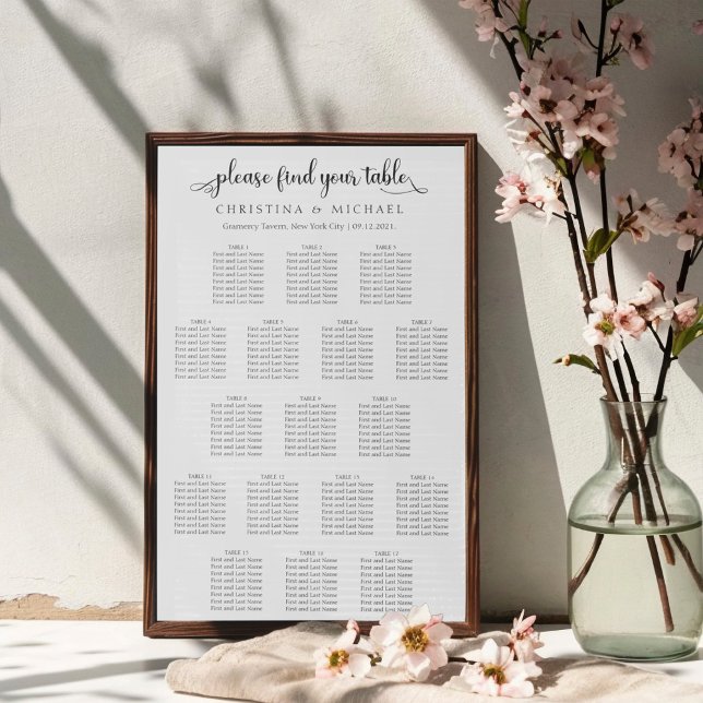 Poster 17 Gráfico de Assentos Verticais de Convidados do  (Criador carregado)