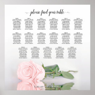 Poster 17 Gráfico de Casamento de Rosa Rosa Elegante Ros