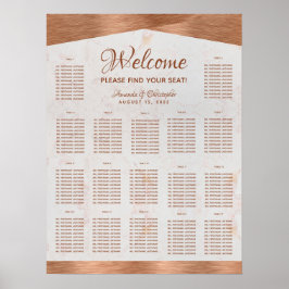 Poster 17 Mesa Gráfico de Assentos Casamento de Cobre Mar