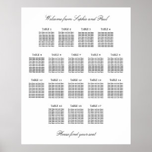 Poster 17 Mesa Gráfico de Assentos Minimalista Elegante