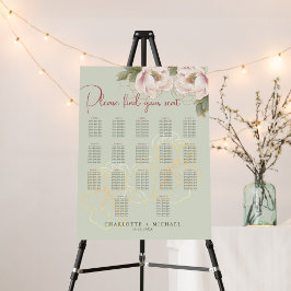 Poster 17 Mesa Sage & Blush Floral Wedding Seating Chart