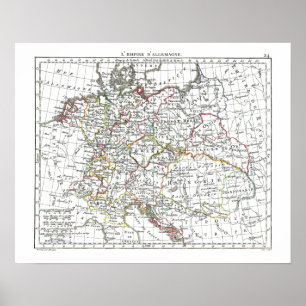 Poster 1806 mapa - d'Allemagne de L'Empire