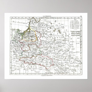 Poster 1806 mapa - La Pologne