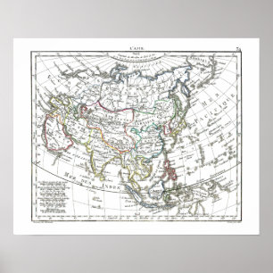 Póster 1806 mapa - L'Asie