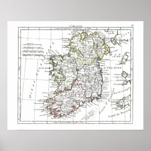 Poster 1806 mapa - L'Irlande