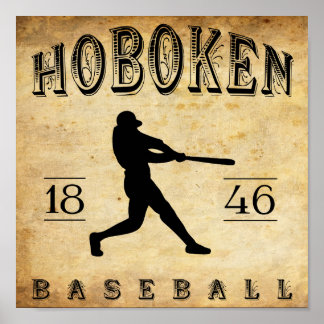 Póster 1846 Hoboken New Jersey Baseball