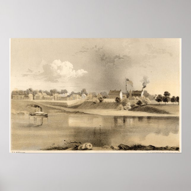 Póster 1859 Fort Smith Arkansas Lithógrafo (Frente)