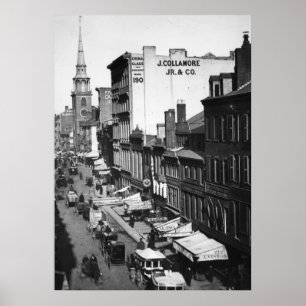 Poster 1859:  Tráfego e compras na Rua Washington