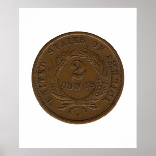 Póster 1864 2-Cent Piece
