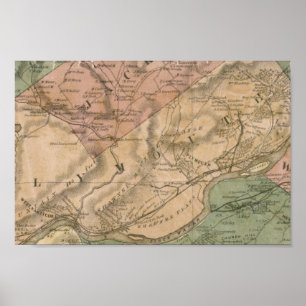 Poster 1864 Map, Luzerne County, Pennsylvania
