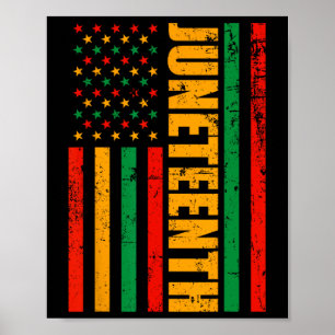 Poster 1865 História Negra Africana, Bandeira Americana