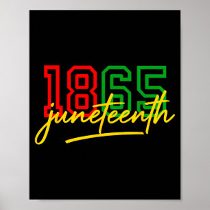 Poster 1865 juneteenth celebra a liberdade afro-americana