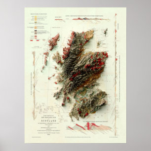 Poster 1865 Mapa Geológico da Escócia processado digitalm