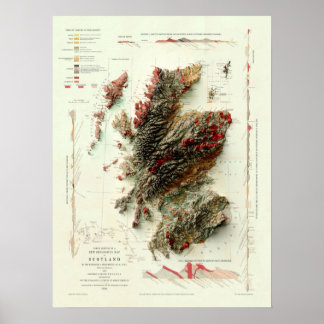 Poster 1865 Mapa Geológico da Escócia processado digitalm