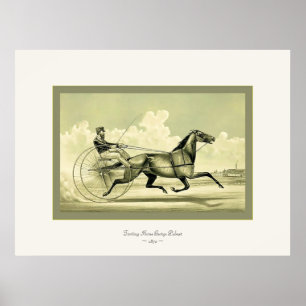 Póster ~ 1870 de George Palmer do cavalo trotando