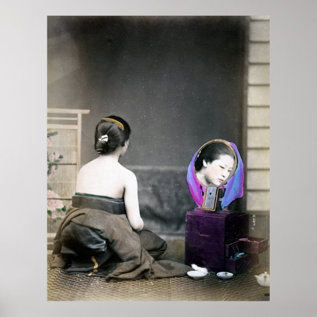 Poster 1870 Japonesa em camarim (Frente)