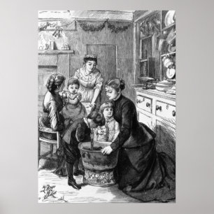 Póster 1876: O pudim do Natal do stir da ajuda das