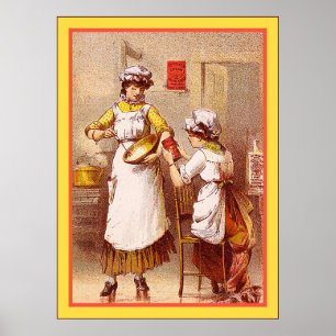 Póster ~ 1880-1900 do fermento em pó de Creme do Dr.