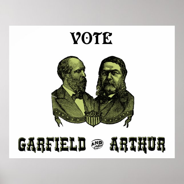 Póster 1880 Vote Garfield e Arthur, verde (Frente)