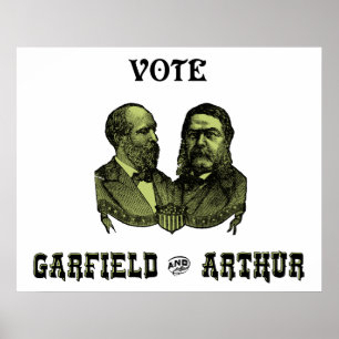 Póster 1880 voto Garfield e Arthur, verdes