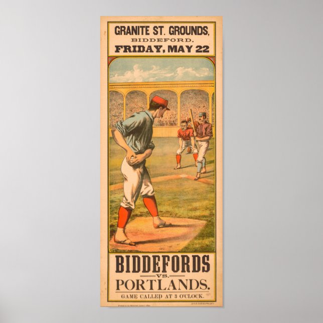 Poster 1885 Biddeford vs Portland (Frente)