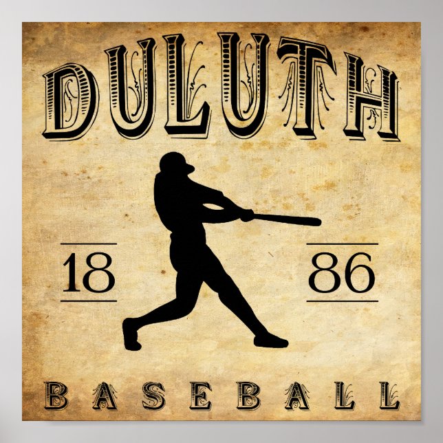 Poster 1886 Duluth Minnesota Baseball (Frente)