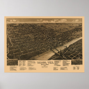 Póster 1886 opiniões panorâmicos de olho de pássaros d