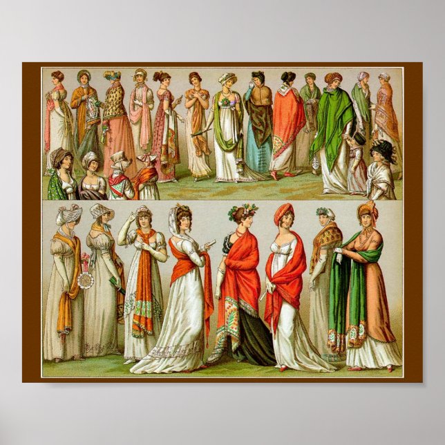 Poster 1888 Regency Shawls, Fashion Drawing (Frente)