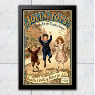 Poster 1890 Roupas Vintage Jolly Tots Publicidade