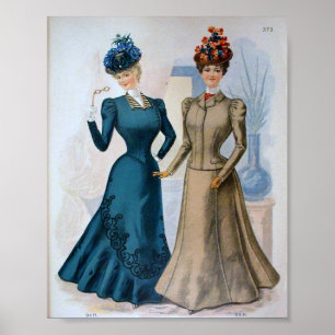 Poster 1890's da forma das mulheres do vintage