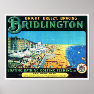Poster 1890's de Bridlington Inglaterra do anúncio das