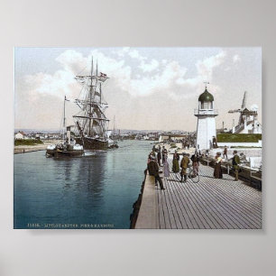 Póster 1890's de Inglaterra Littlehampton do vintage