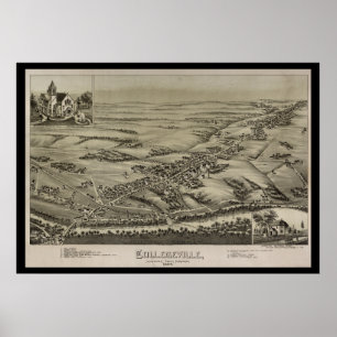 Poster 1894 Mapa Aéreo Collegeville PA Poste Pensilvânia
