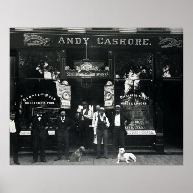 POSTER 1895 CHICAGO SALOON & BILLIARD PARLOR (Frente)