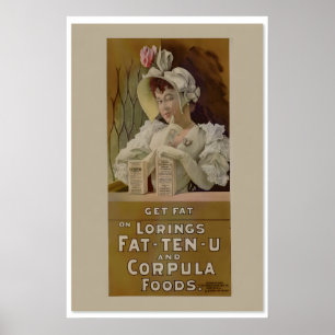 Poster 1895 “Engorde” Anúncio Vintage Estilo Vitoriano