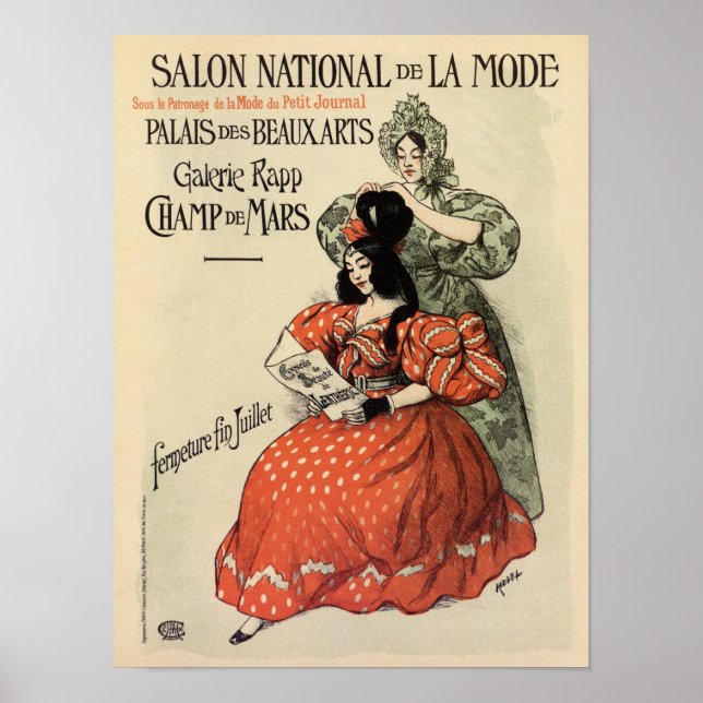 Poster 1896 National Fashion Salon Paris (Frente)