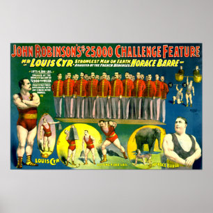 Poster 1898 do vintage da mostra do circo dos