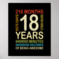 18. º aniversário 18 anos Vintage Retro 216