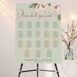 Poster 18 Gráfico de Assentos Florais de Casamento de Mes