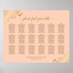 Poster 18 Gráfico de Casamento de Mesas Pêssego de Cora