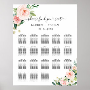 Poster 18 Gráfico de Casamento Sanguíneo Rosa-Blush de Me