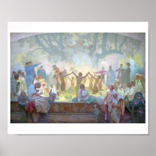 Poster #18 Juramento de Omladina sob a árvore eslava Lin