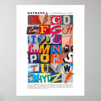 Poster 18x24 de Hayward em ordem alfabética