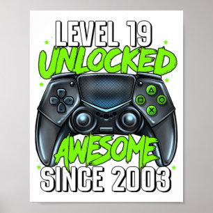 Poster 19º Aniversário de Jogos Nível 19 Sin Incrível Des