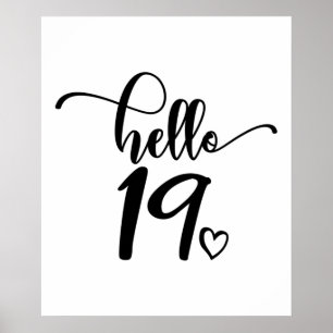 Poster 19º Aniversário Mulheres Alô 19 Cute 19 Anos