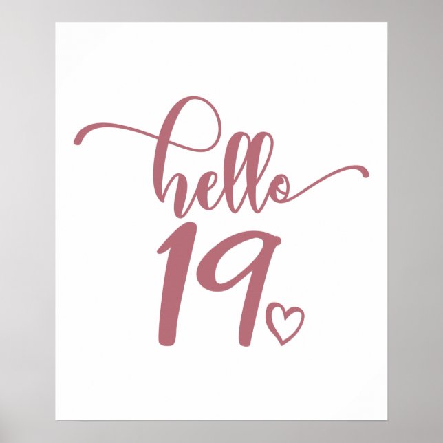 Poster 19º Aniversário Mulheres Alô 19 Cute 19 Anos (Frente)