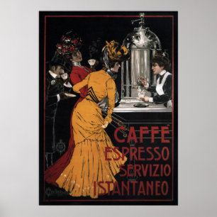 Poster ~ 1900 de Servizio Istantaneo do ~ do café de
